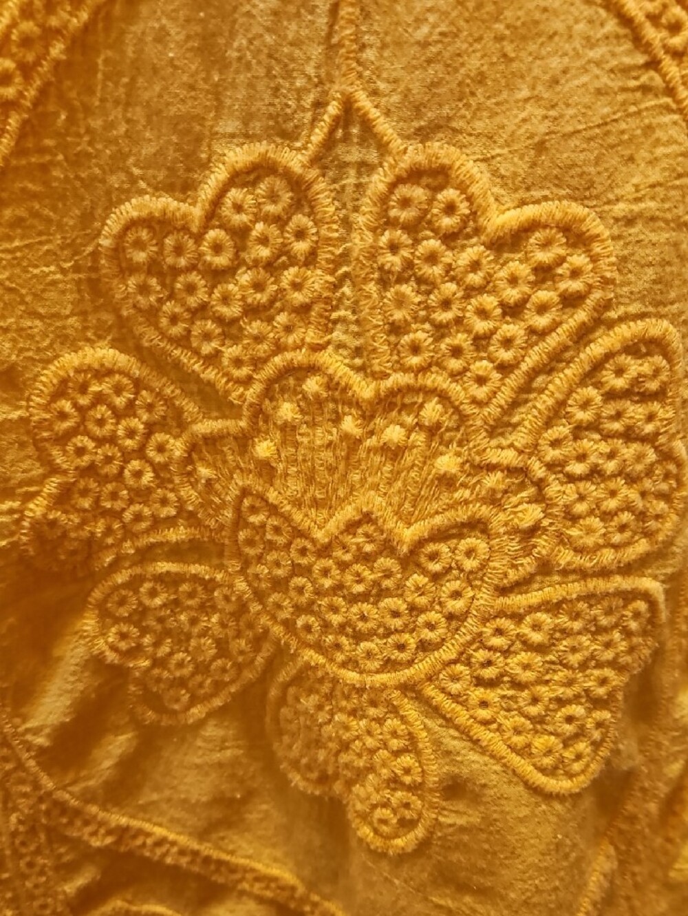 Cato Yellow Embroidered Peasant Tunic - Picture 7 of 8